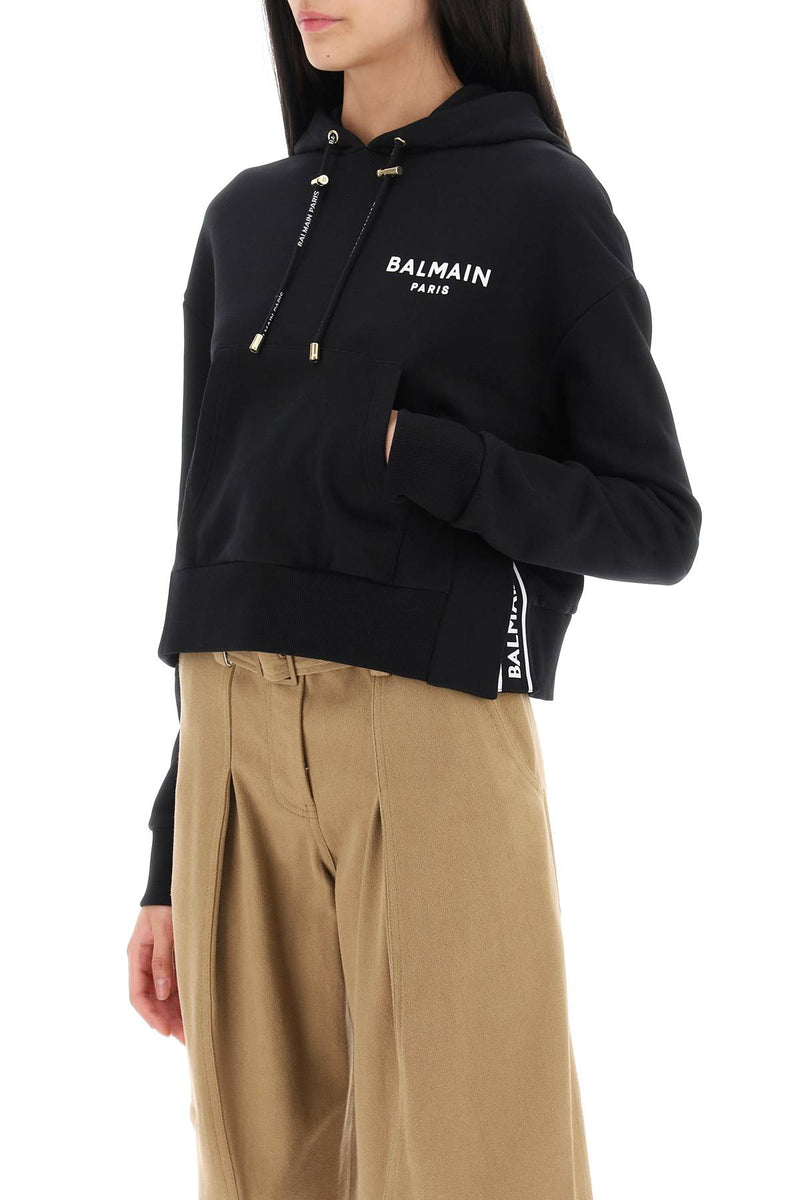 Balmain Logo Cotton Hoodie - Women