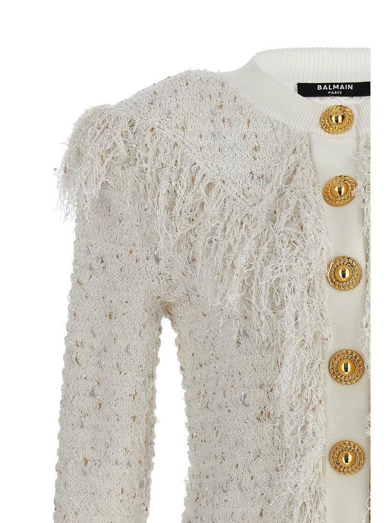 Balmain glittered Fringed Short Jacket - Women