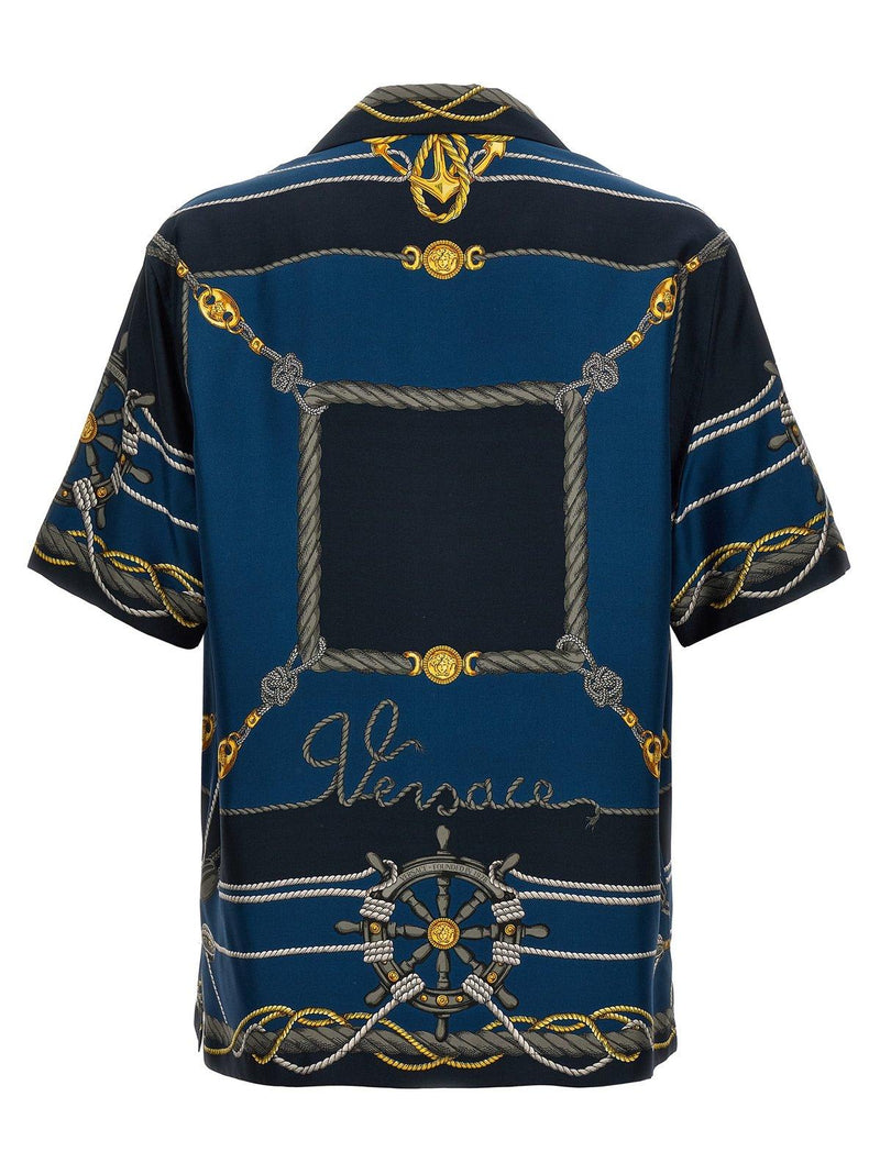 Versace Nautical-printed Short-sleeved Buttoned Shirt - Men