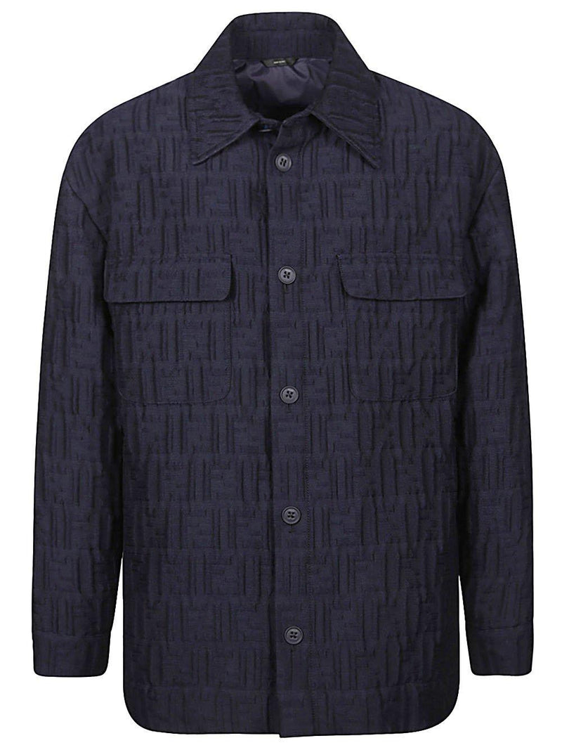 Fendi Monogrammed Collared Long-sleeve Shirt - Men