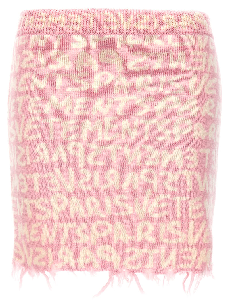 VETEMENTS graffiti Monogram Skirt - Women