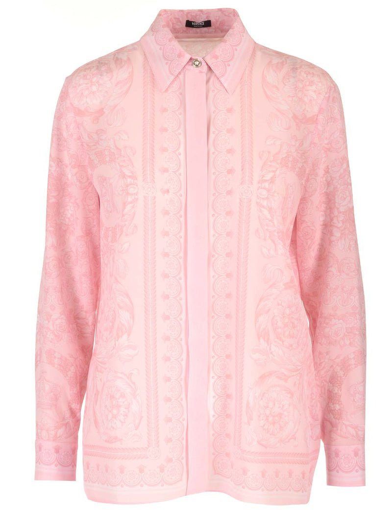 Versace Pink Silk Twill Shirt - Women