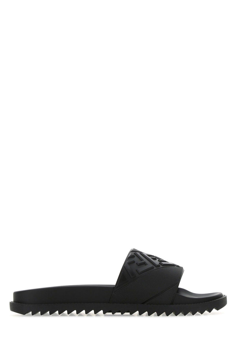 Fendi Black Rubber Slippers - Men