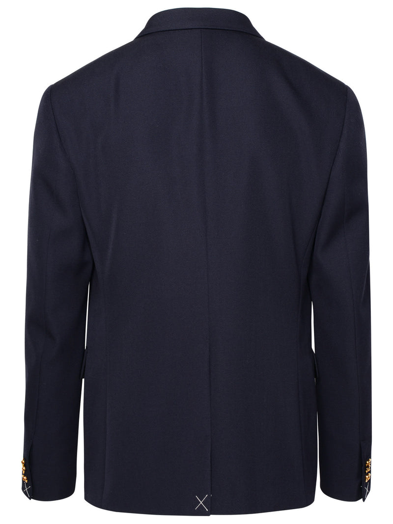 Versace Blue Virgin Wool Blazer - Men