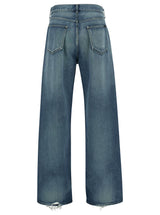 Saint Laurent Blue Baggy Five-pocket Jeans In Cotton Denim Man - Men