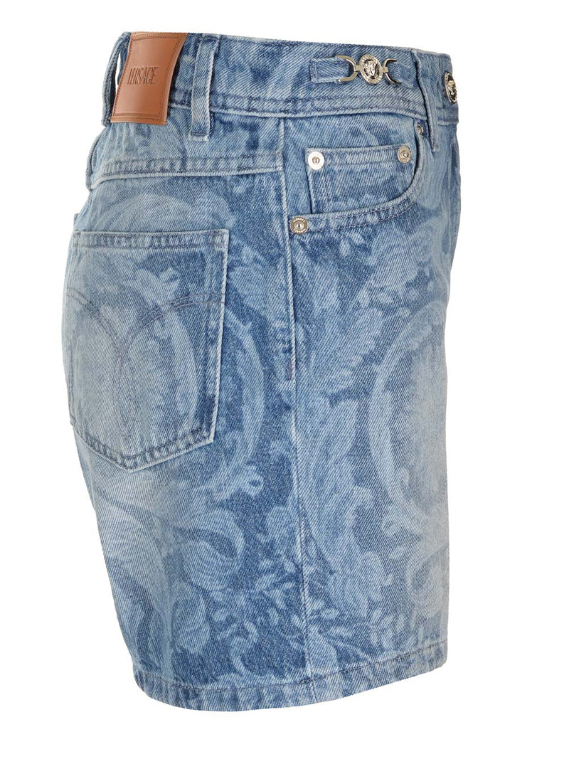 Versace Slim Fit Denim Shorts - Women