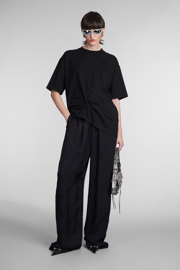 Balenciaga Pants In Black Viscose - Women