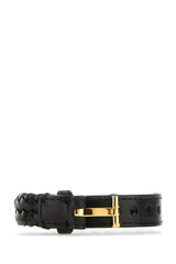 Tom Ford Black Leather Bracelet - Men - Piano Luigi