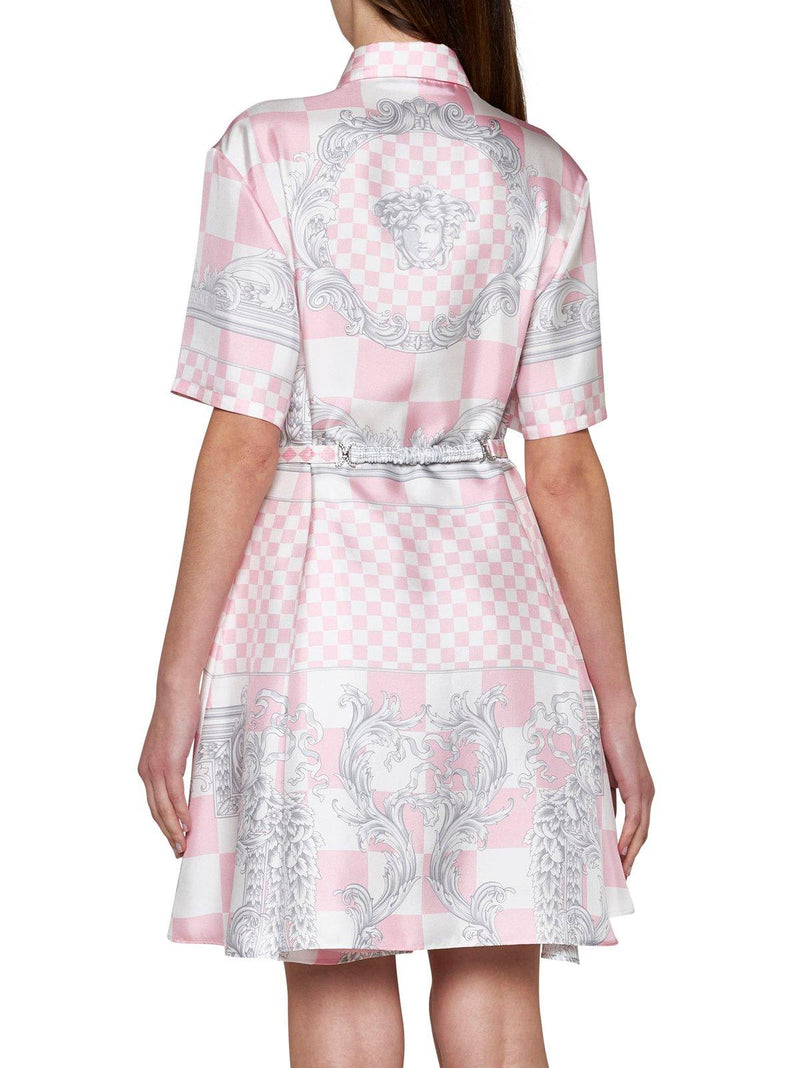 Versace Barocco-printed Belted Shirt Dress - Women