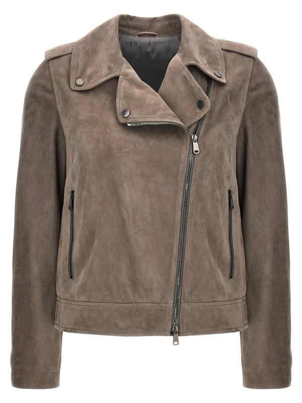 Brunello Cucinelli Suede Biker Jacket - Women