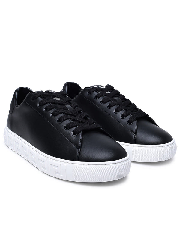 Versace Black Leather Sneakers - Men