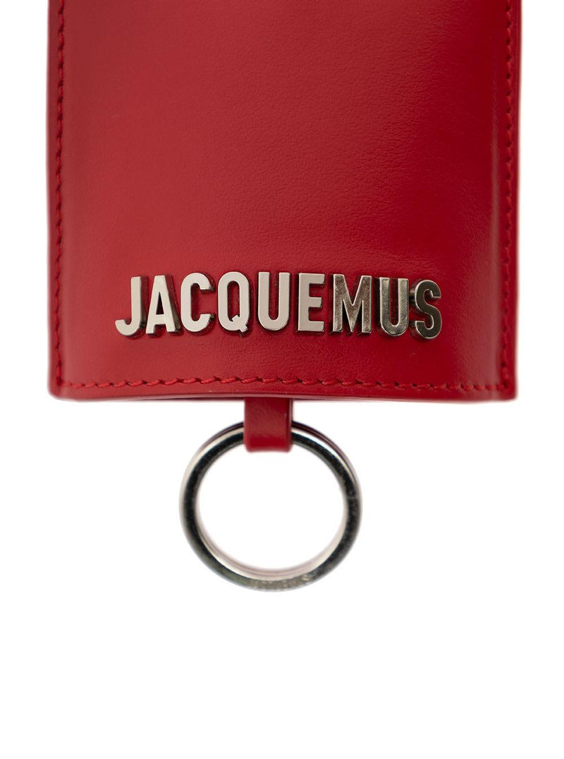 Jacquemus le Porte Cle Bagage Red Key-chain With Logo Lettering In Smooth Leather Man - Men - Piano Luigi