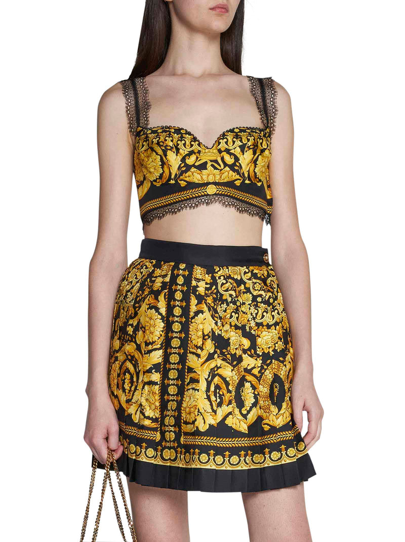 Versace Barocco Silk Bralette Top - Women