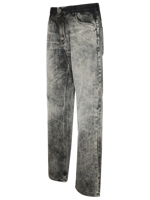 Balmain Gray Cotton Jeans - Men