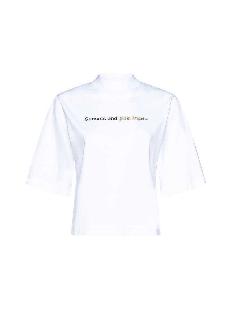 Palm Angels White Stretch-cotton T-shirt - Women