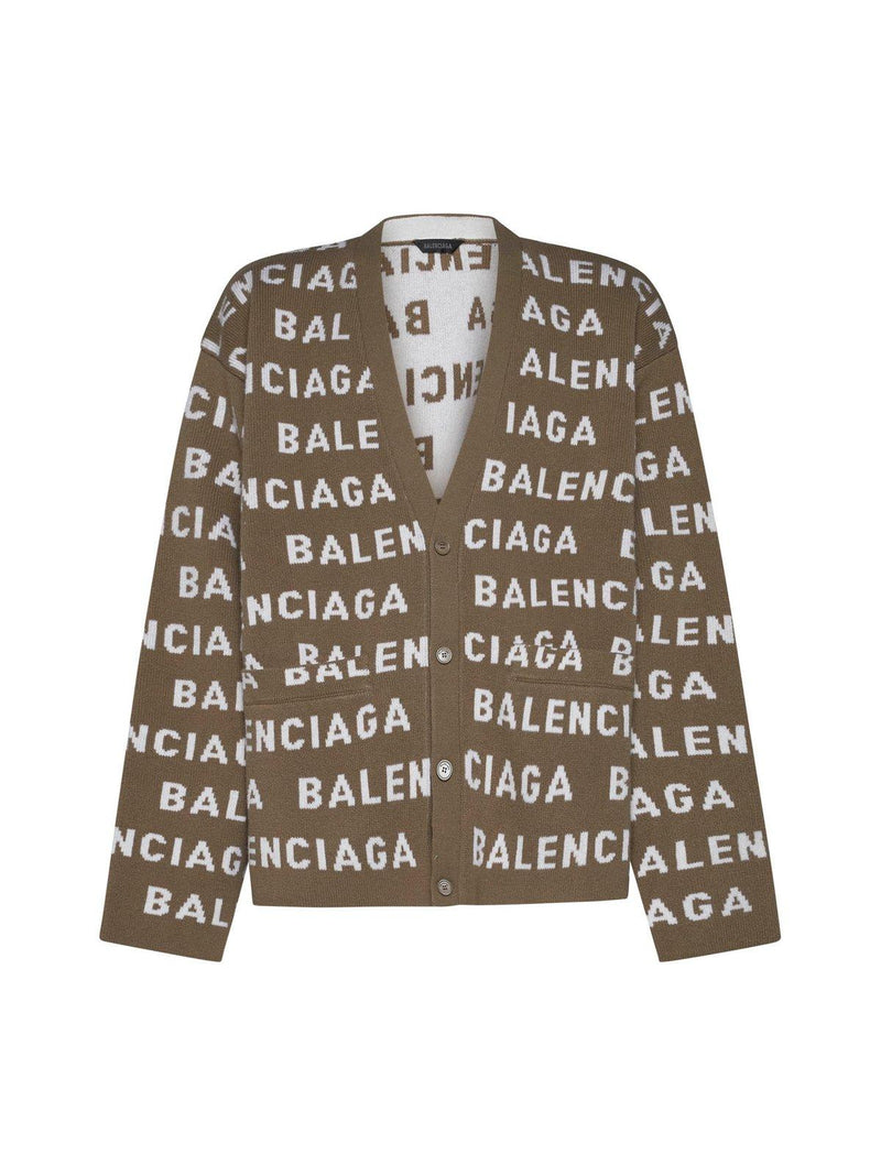 Balenciaga Logo Intarsia-knit Cardigan - Men