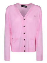 Dsquared2 Ribbed Details Light Pink Cardigan - Women