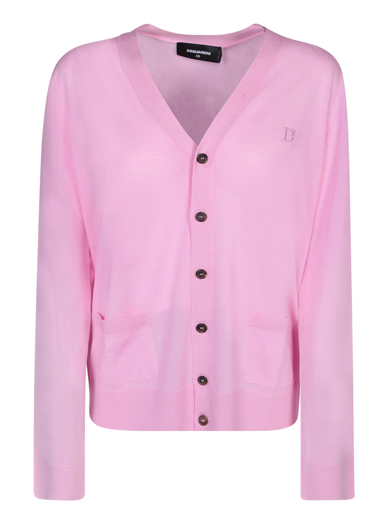 Dsquared2 Ribbed Details Light Pink Cardigan - Women