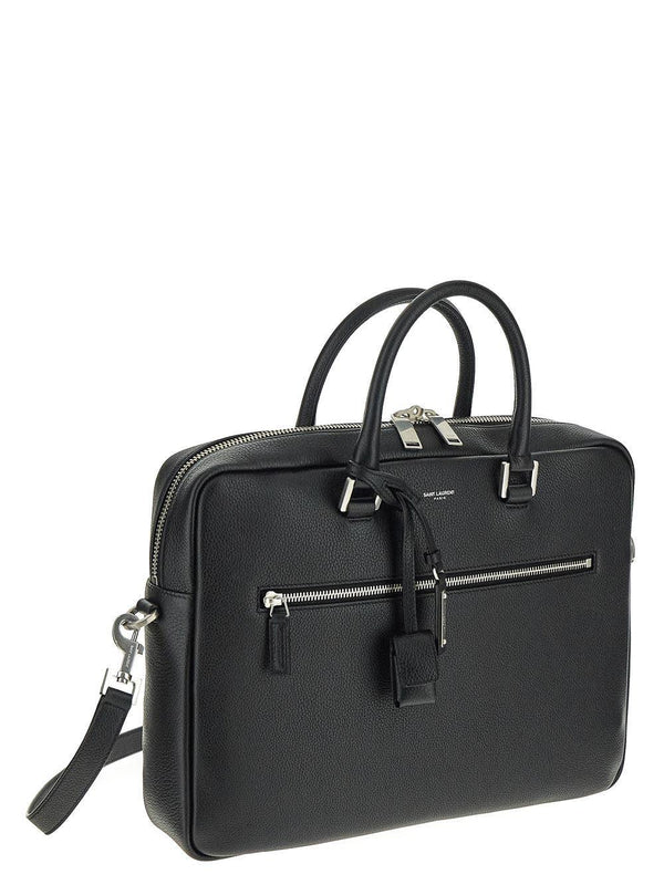 Saint Laurent Sac De Jour Briefcase In Grained Leather - Men