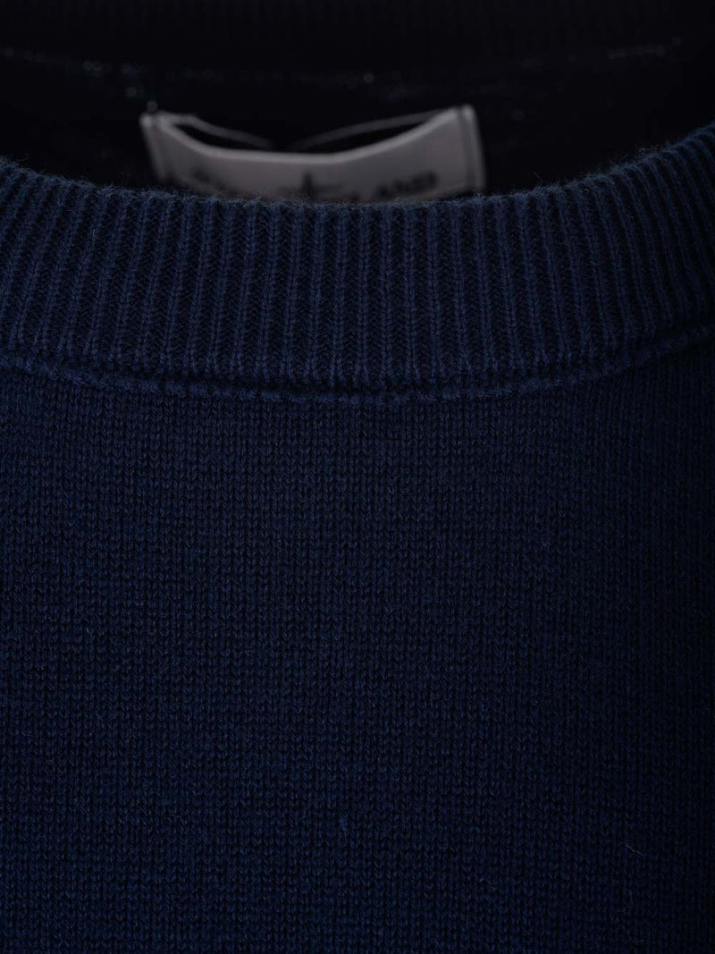 Stone Island Blue Crew-neck Cotton Sweater - Men