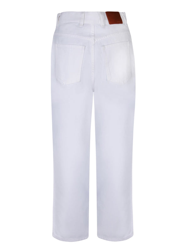 Moncler Cotton White Trousers - Women