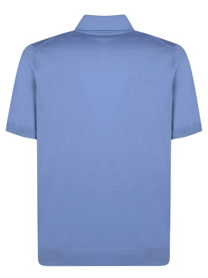 Brunello Cucinelli Oxford Blue Polo Shirt - Men