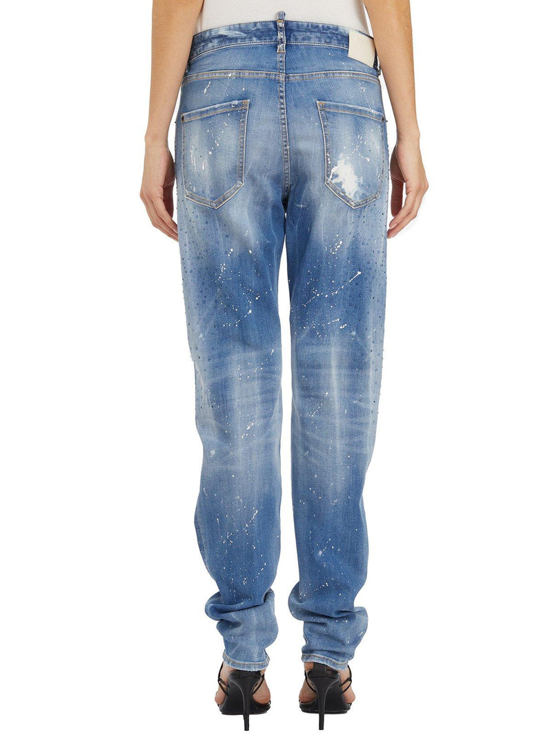 Dsquared2 Embellished Distressed High-waist Jeans - Women