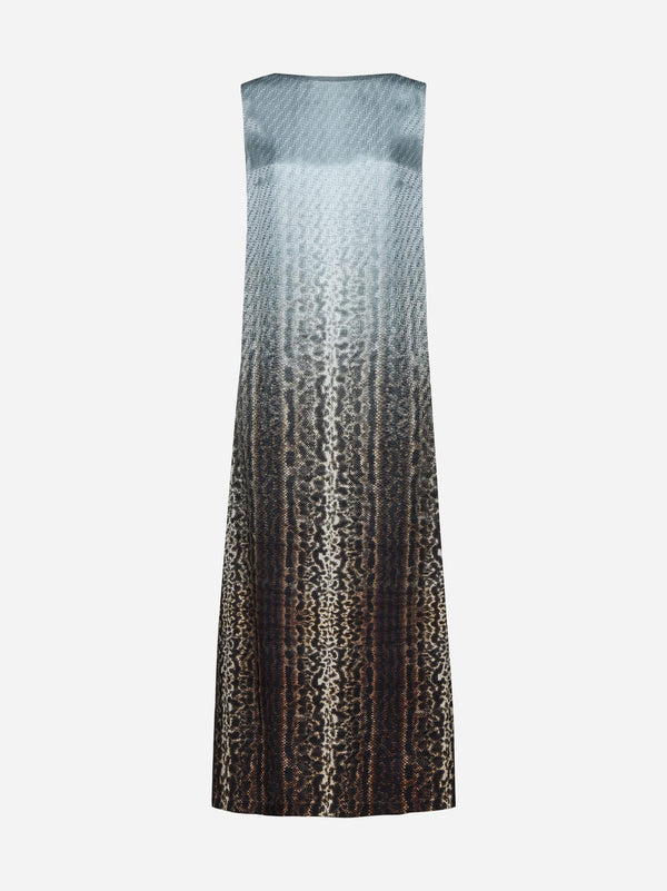 Fendi Gradient Print Silk Long Dress - Women