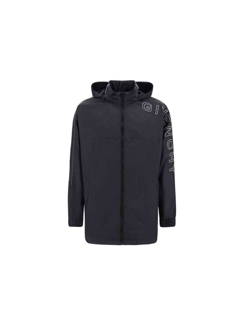 Givenchy Black Nylon Sports Jacket With Logo - Men