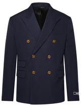 Versace Blue Virgin Wool Blazer - Men