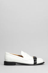 J.W. Anderson Animated Mocassin Loafers In White Leather - Women