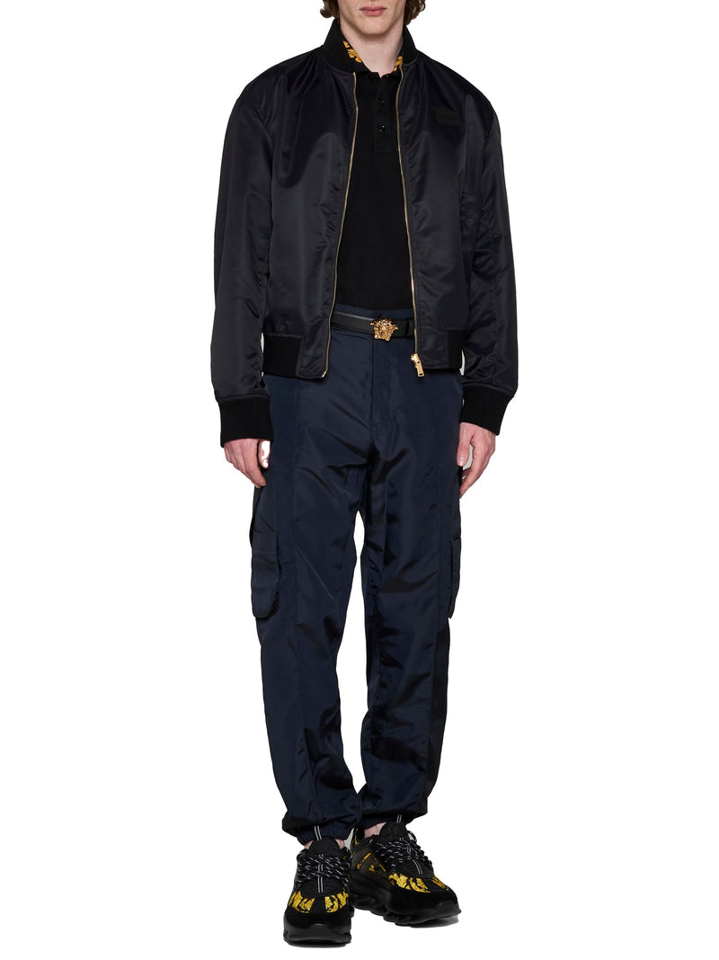 Versace Barocco 600 Black Nylon Bomber Jacket - Men