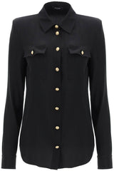 Balmain Silk Shirt With Padded Shoulders - Women