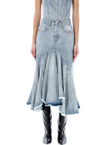 VETEMENTS Flared Denim Midi Skirt - Women