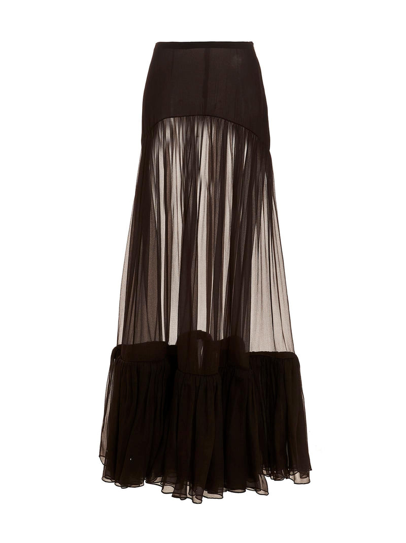 Saint Laurent Flounced Long Skirt - Women - Piano Luigi