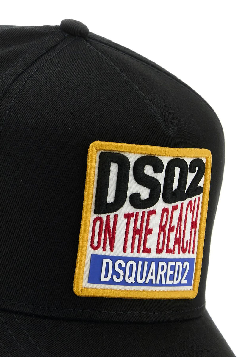 Dsquared2 Black Gabardine Baseball Cap - Men