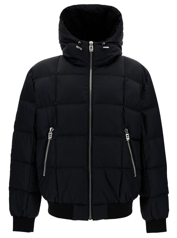 Dsquared2 icon Black Down Hooded Jacket In Polyamide Man - Men - Piano Luigi