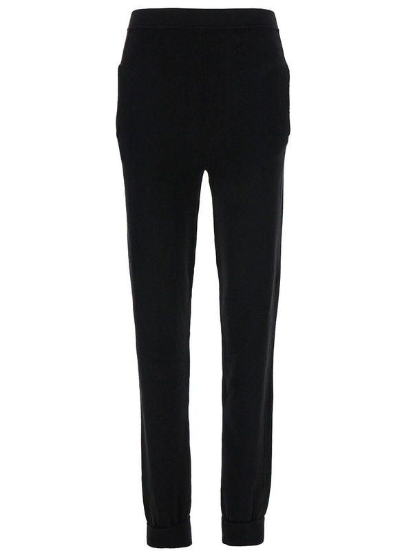 Saint Laurent Black High-waisted Leggings With Pockets In Cashmere Woman - Women