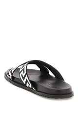 Versace Black/white greca Sandal - Men