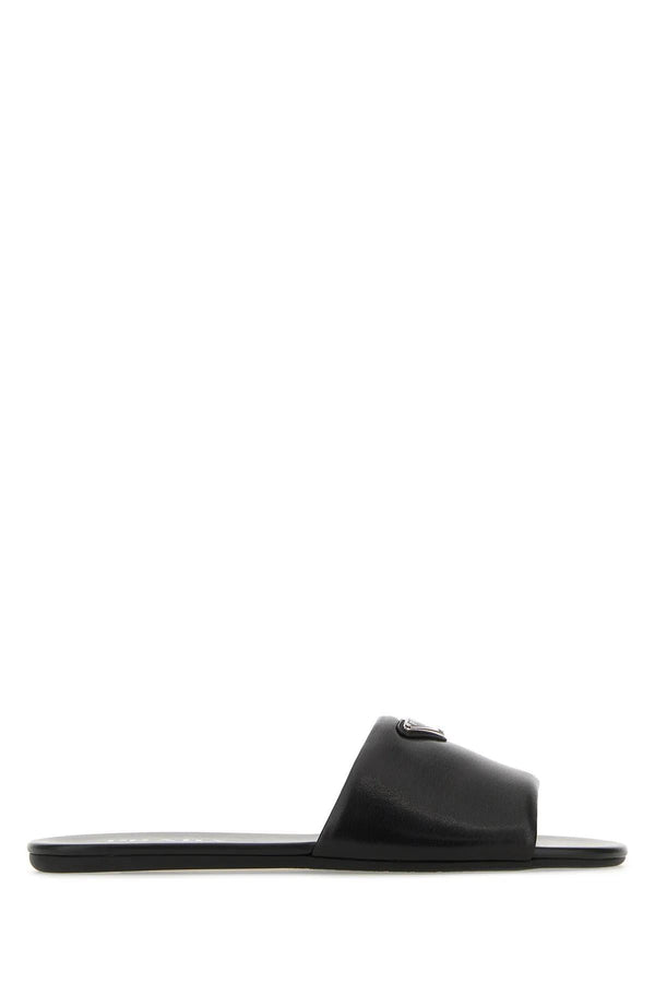 Prada Black Nappa Leather Slippers - Women