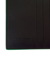 Bottega Veneta Black Bi-fold Wallet With Intreccio Motif And Contrasting Details In Grainy Leather Man - Men