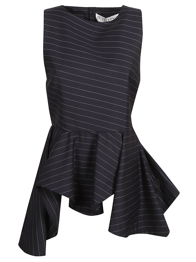 J.W. Anderson Pinstriped Peplum Top - Women