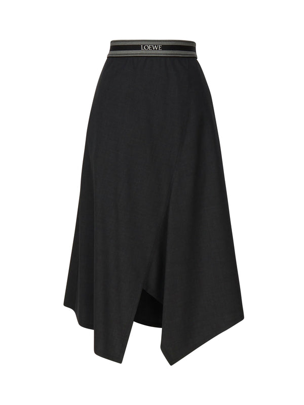 Loewe Asymmetric Wool Skirt - Women
