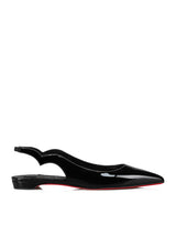 Christian Louboutin Hot Chickita Sling Flat Patent/lining Black/lin Black - Women