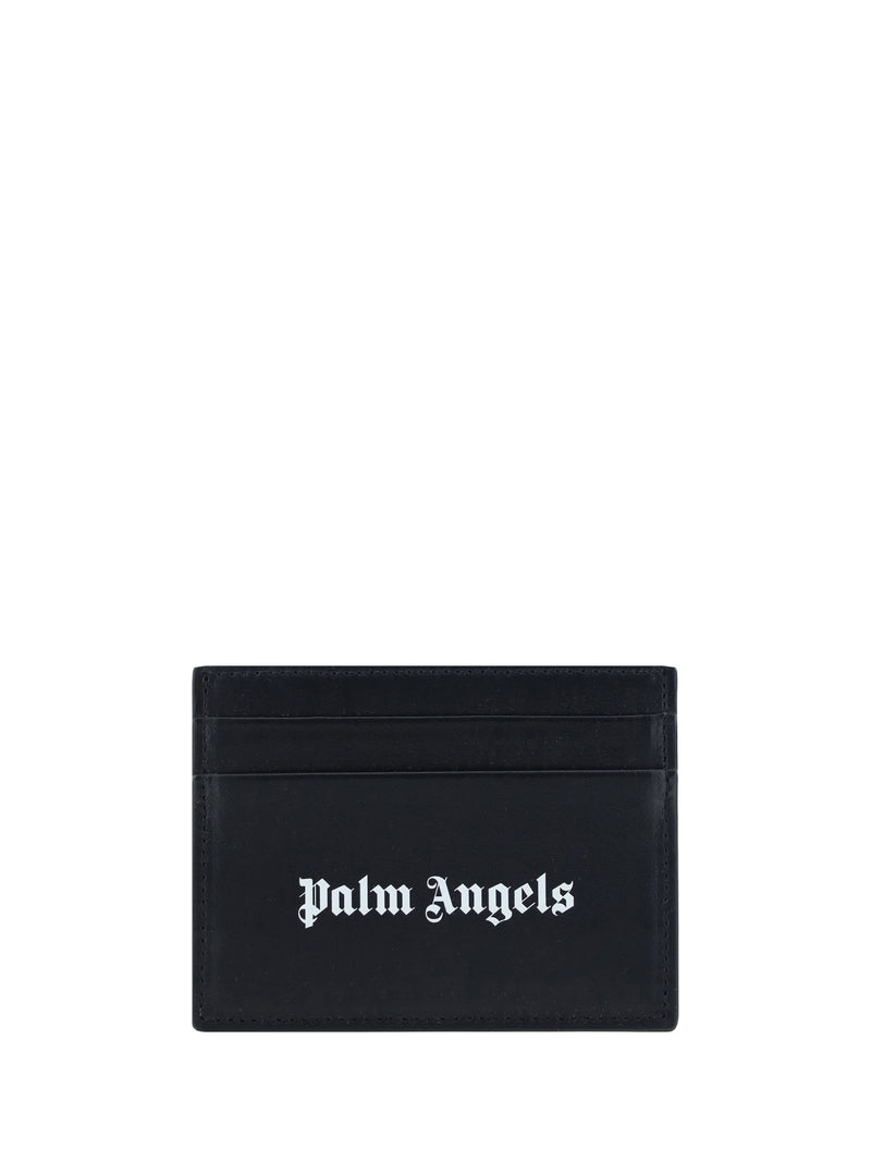 Palm Angels Black Calf Leather Card Holder - Men