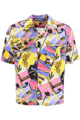 Palm Angels Bowling Style Shirt With Miami Mix Print - Men