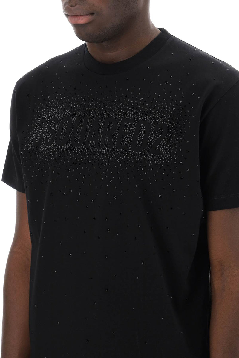 Dsquared2 Cool Fit T-shirt With Rhinestone Logo - Men