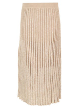 Brunello Cucinelli Pleated Midi Skirt In Lurex Knit - Women