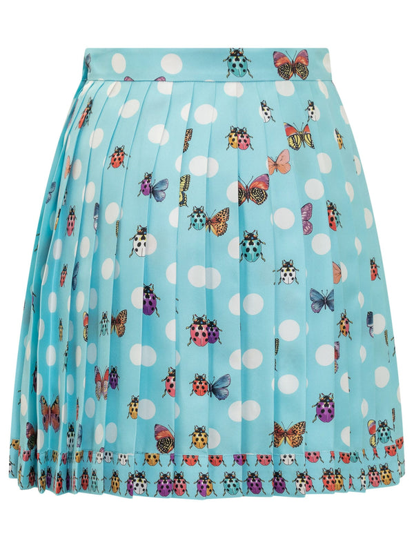 Versace Butterflies Pleated Silk Skirt - Women
