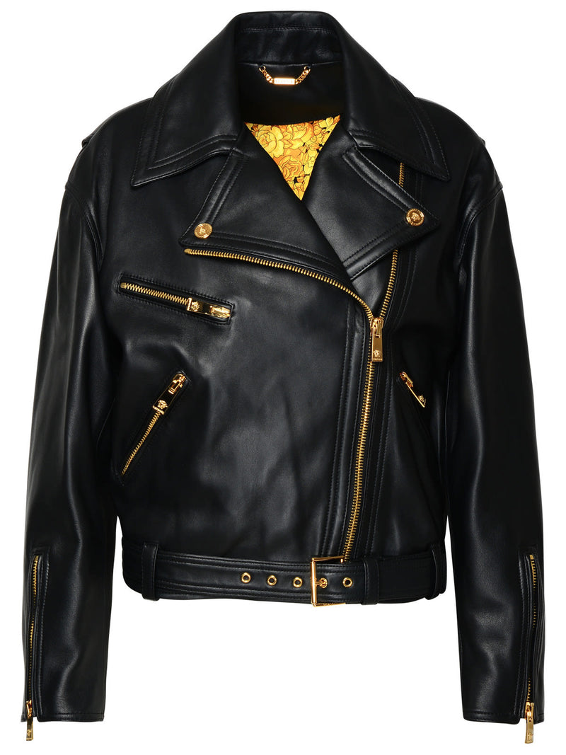 Versace Black Lambskin Jacket - Women